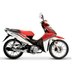 Moto Gilera Smash X 125 2024 en rojo y blanco, vista lateral trasera