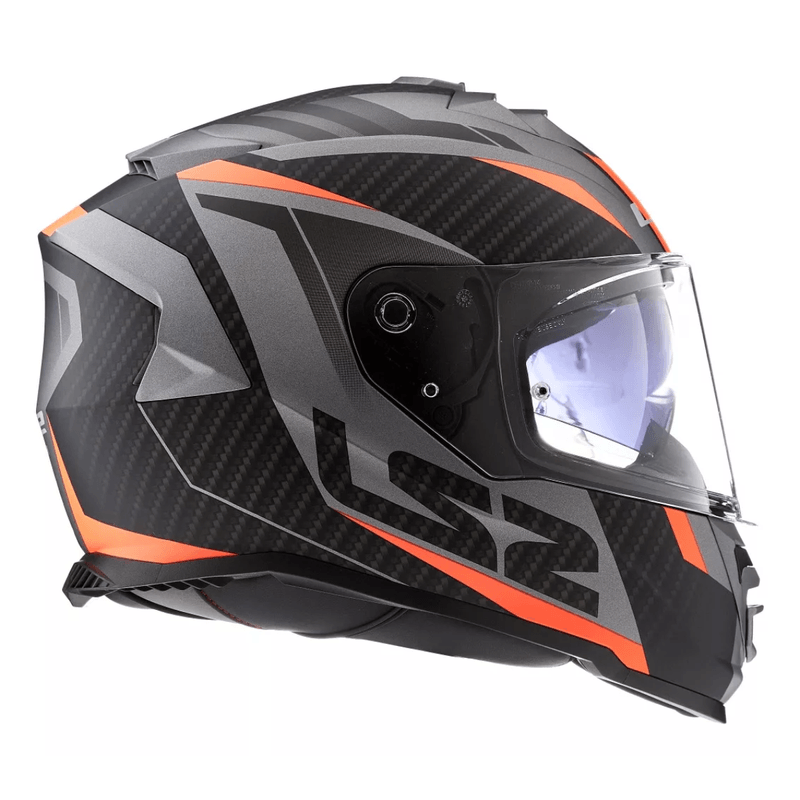 CASCO INTEGRALE LS2 FF800 STORM RACER TITANIUM FLUO ORANGE X