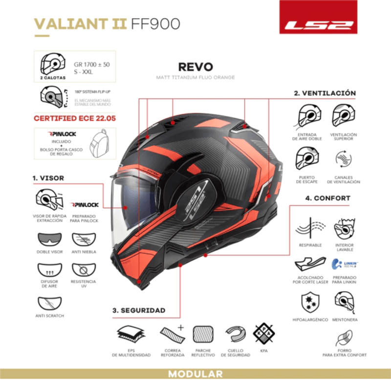 LS2 – Casco modular Valiant II – Yaxa Colombia