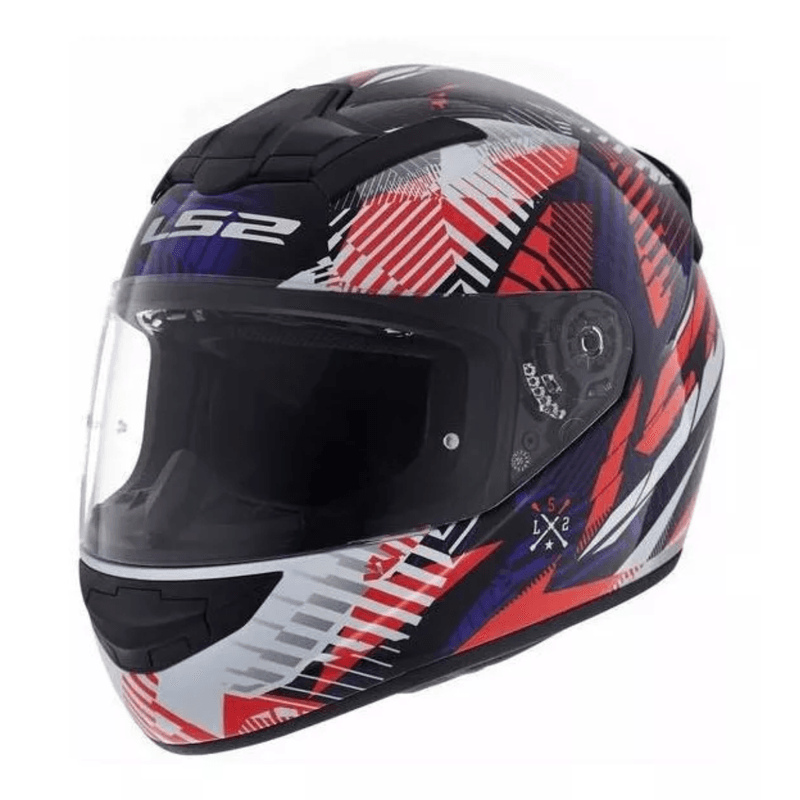 CASCO LS2 SEMI COPTER BLANCO Y ROJO - Moto Repuestos Uruven