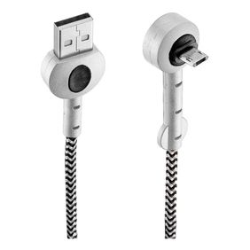 Cable Dekkin Micro Usb Redon 90 Grados Negr Blanco Ca-313 Nb