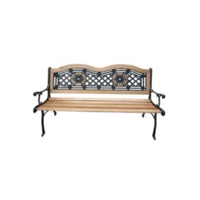 Banco De Jardin Doble Semikon Fundicion Y Madera Con Diseño 125X60X80 Ja-Mj339