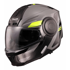 Casco Ls2 Ff902 Scope Max Gris-Amarillo Brillo Rebatible