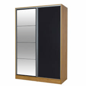 Placard Ricchezze Murano 2P 1.40 Mts. 205X138X58 Corr. Hickory Negro Tx C/Espejo 35232696