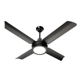 Ventilador de techo severbon negro luz led aspas met.