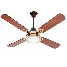 Ventilador de techo severbon dorado luz led aspas cedro/haya