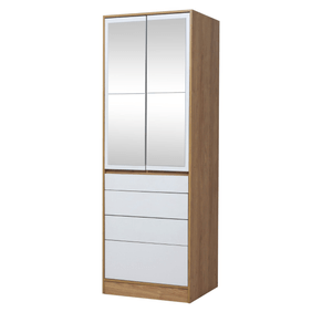Placard Ricchezze Murano 2P 0.70 Mts. Abatir Hickory Blanco Tx C/Espejo 35236589