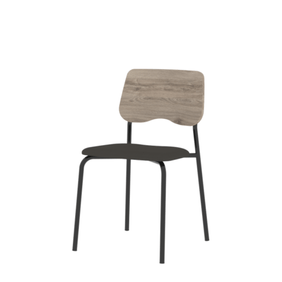 Silla Comedor Roma Dielfe 44X82X46 Caño Negro Tapizado Gris Plomo Smr023