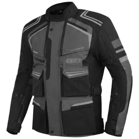 Campera Parka Gp 23 Pk-2317 Cordura C-Int Desmontable Y Protecciones Negro Y Gris