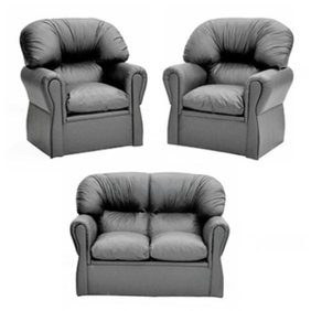 Juego De Living Color Living Olimpia 2.1.1 Chenil Soft Gris Oscuro 140X85 G4 (4-42157)