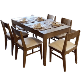 Juego De Comedor Mobilia Emilia Mesa 1.80 6 Sillas Combinado Lenovo Beige 1200Colbe