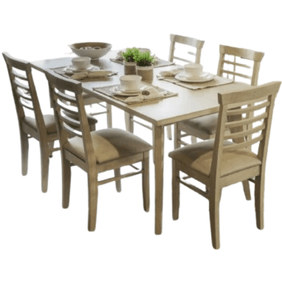 Juego De Comedor Mobilia Emilia Mesa 1.80 6 Sillas Ambar Lenovo Beige 1200Amlbe