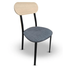 Silla Comedor Bolonia Dielfe 44X845X46 Caño Negro Tapizado Gris Plomo Sbo022