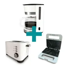 Combo Desayuno Smart Tek Cafetera Tostadora Sand
