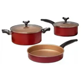 Bateria de cocina Marmicoc sabores 5pzs teflon roja b3pdprjng