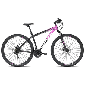 Bicicleta Venzo Ahead 2.1 negra rosa disc mec