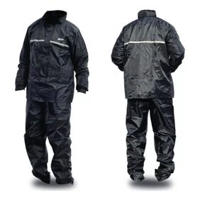 Traje de lluvia Nitro negro reflectivo con capucha