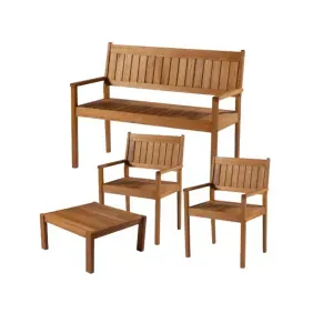 Juego De Patio Mobilipack L Gailim 1Sillon Doble 2Sillones Simples Msa Ratona Nogal G101100110