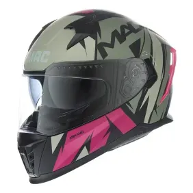 Casco Mac ff069 arkang mate negro cyan magenta