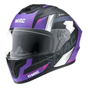 Casco Mac ff70 volt komak mate negro violeta