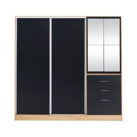 Placard Ricchezze Murano 2P 1 80 Mts 205X178X58 Corr Hickory Negro Tx CEspejo 35231796