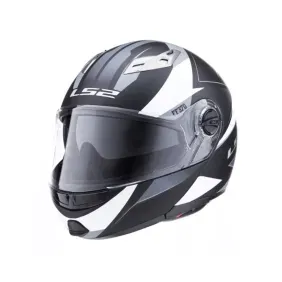 Casco Ls2 370 Stripe Matt Black White Rebatible