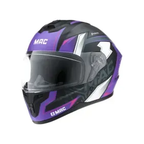 Casco Mac ff70 volt komak mate negro violeta