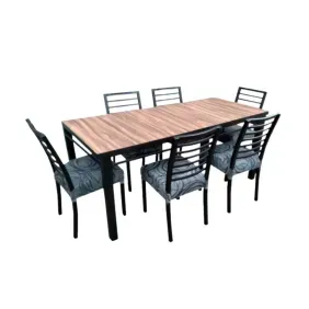 Juego De Comedor Donnet Mesa Grecia 160 6 Sillas Stylo Cuerotex Cemento Jgo GreciaStylo C