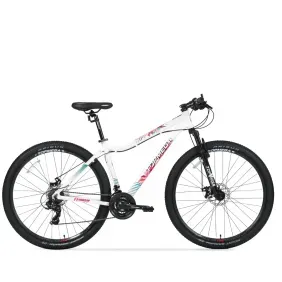 Bicicleta Mtb Topmega Flamingo R29 21Vel Blanco Rosa Celeste
