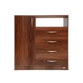Chiffonier PLATINUM 1 Puerta 4 Cajones con Corred Metal 3 Estantes Roble Antiguo 92102