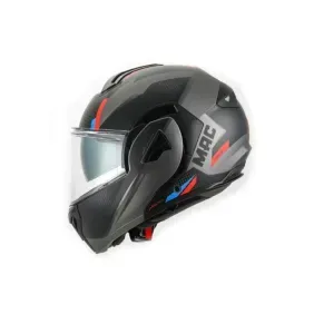 Casco Rebatible MAC FF628 Vartell Plateado Negro Mate